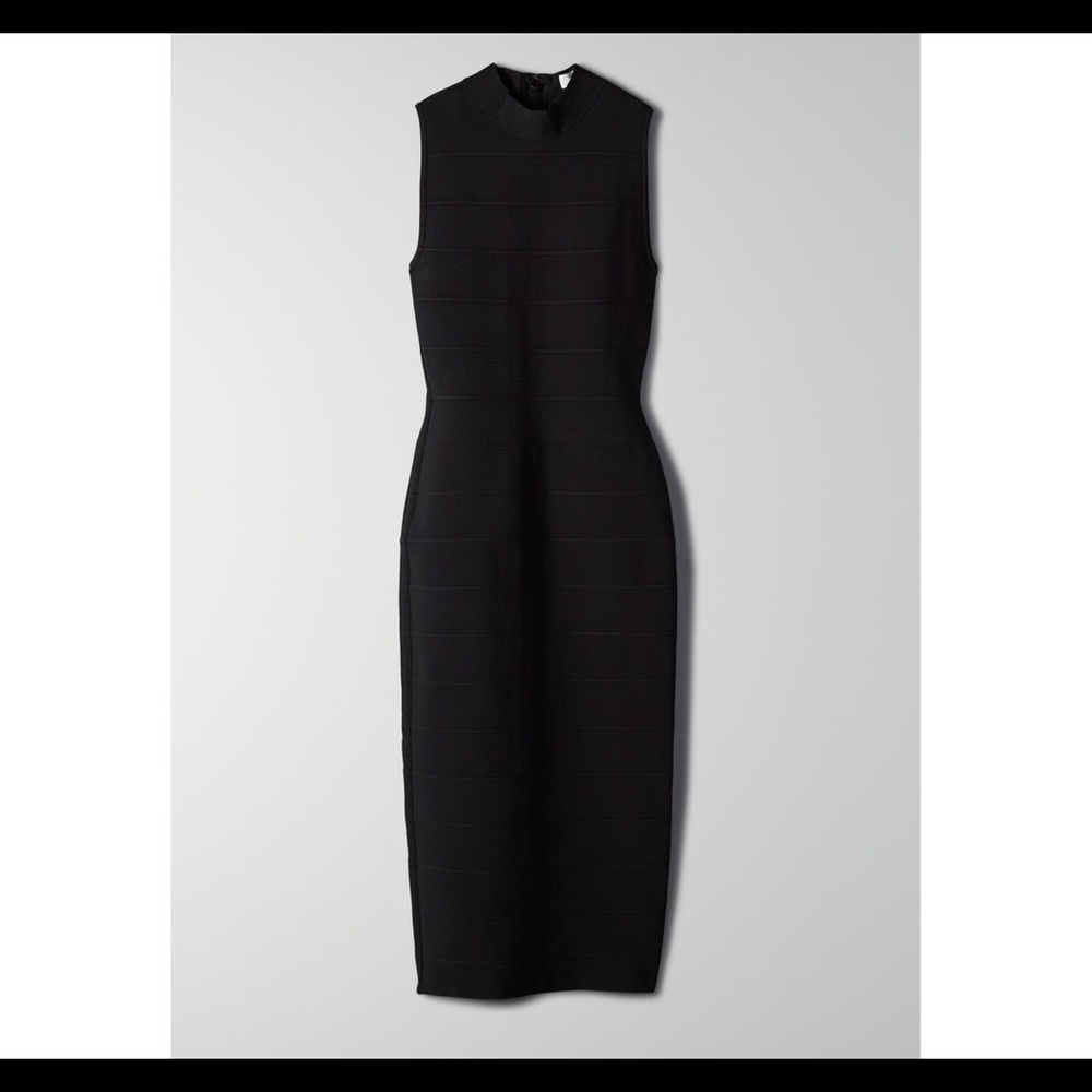 Babaton Black mockneck Knit dress